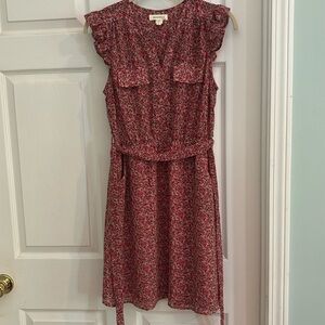 Monteau red floral dress. Ladies size Large